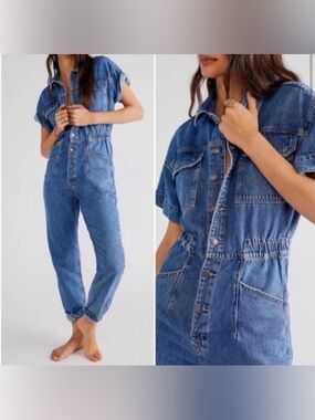 Free People Marci Denim
Button Down Jumpsuit
Romper Medium
